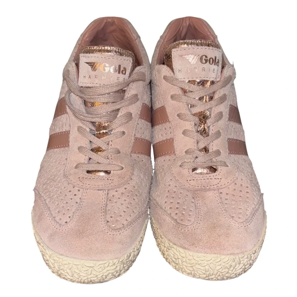 Gola Harrier | Women's US 9 EU 39-40 | Pink Suede Rose Gold Sneakers - Picture 1 of 11